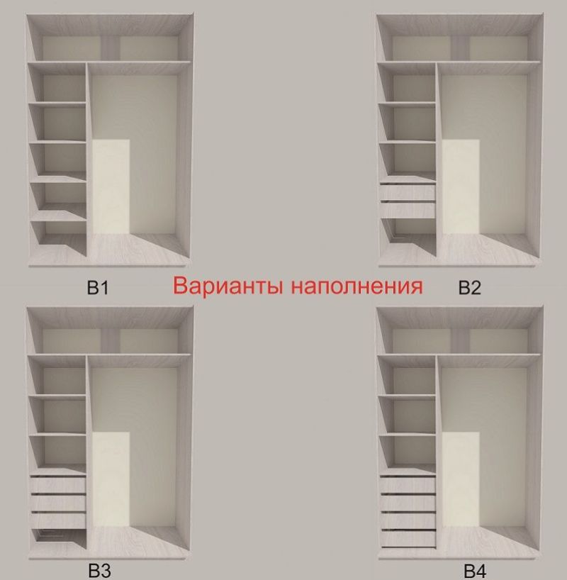 Шкаф-купе 1300 серии SILVER S1+S1+B2+PL2 (2 ящика+1 штанга+1 полка) профиль «Серебро» | увеличить фото 5 Шкаф-купе 1300 серии SILVER S1+S1+B2+PL2 (2 ящика+1 штанга+1 полка) профиль «Серебро» | фото 5