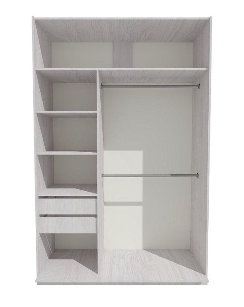 Шкаф-купе 1300 серии SILVER S5+S5+B2+PL3 (2 ящика+2 штанги) профиль «Серебро» | увеличить фото 2 Шкаф-купе 1300 серии SILVER S5+S5+B2+PL3 (2 ящика+2 штанги) профиль «Серебро» | фото 2