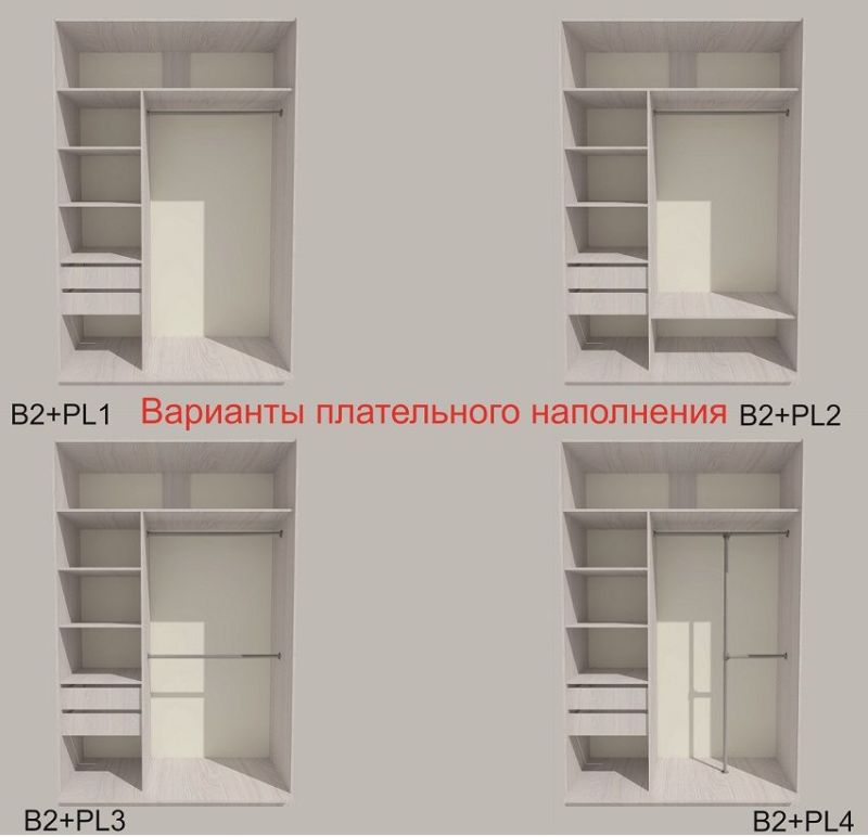 Шкаф-купе 1300 серии SILVER S5+S5+B2+PL3 (2 ящика+2 штанги) профиль «Серебро» | увеличить фото 6 Шкаф-купе 1300 серии SILVER S5+S5+B2+PL3 (2 ящика+2 штанги) профиль «Серебро» | фото 6